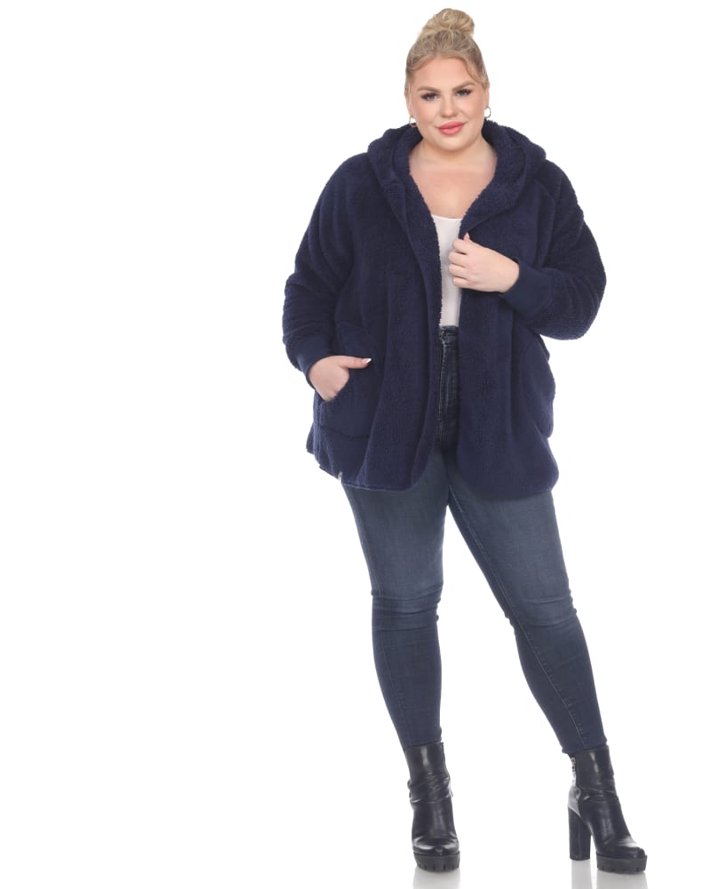 Plush hooded cardigan discount